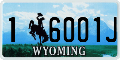 WY license plate 16001J