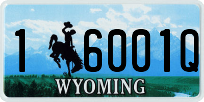 WY license plate 16001Q