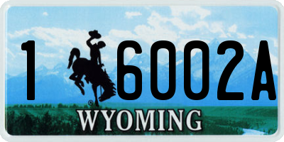 WY license plate 16002A