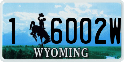 WY license plate 16002W