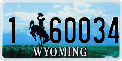 WY license plate 160034