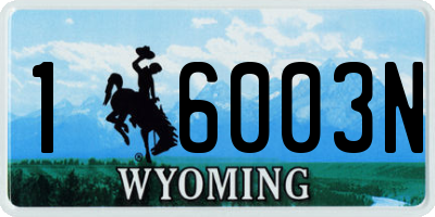 WY license plate 16003N