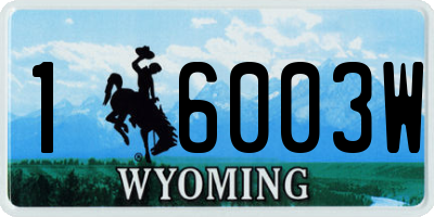 WY license plate 16003W