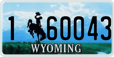 WY license plate 160043