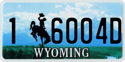 WY license plate 16004D