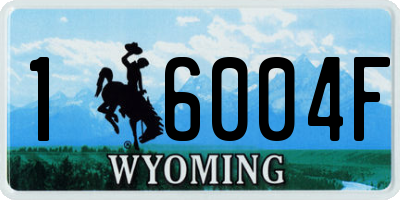 WY license plate 16004F