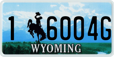 WY license plate 16004G