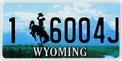 WY license plate 16004J
