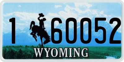 WY license plate 160052