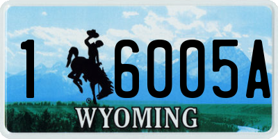 WY license plate 16005A