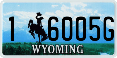 WY license plate 16005G