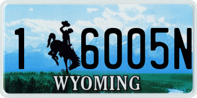 WY license plate 16005N