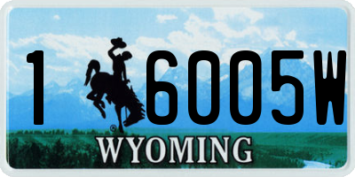 WY license plate 16005W