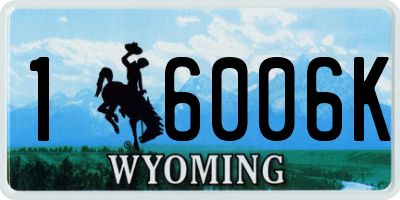 WY license plate 16006K
