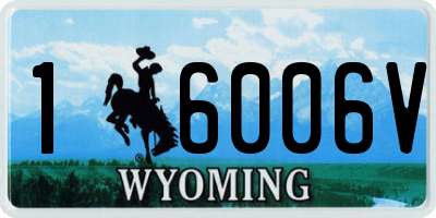WY license plate 16006V