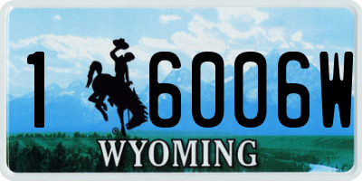 WY license plate 16006W