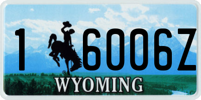 WY license plate 16006Z