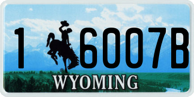 WY license plate 16007B