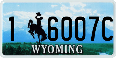 WY license plate 16007C