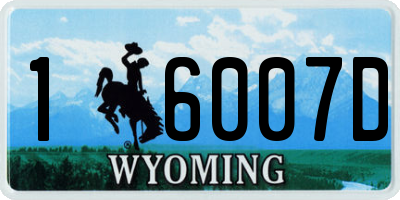 WY license plate 16007D
