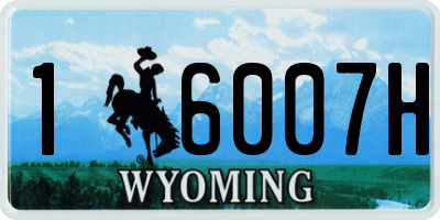 WY license plate 16007H
