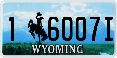 WY license plate 16007I