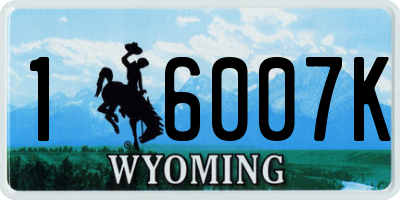 WY license plate 16007K