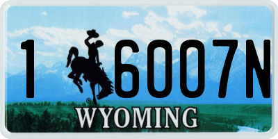 WY license plate 16007N
