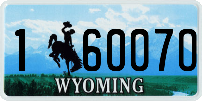 WY license plate 16007O