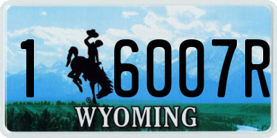 WY license plate 16007R