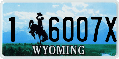 WY license plate 16007X