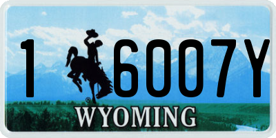 WY license plate 16007Y