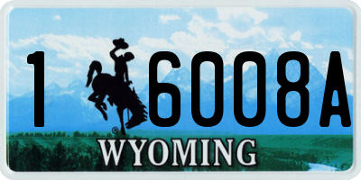 WY license plate 16008A