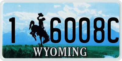 WY license plate 16008C