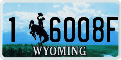 WY license plate 16008F