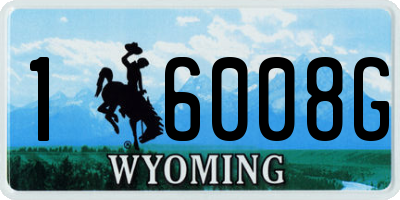WY license plate 16008G