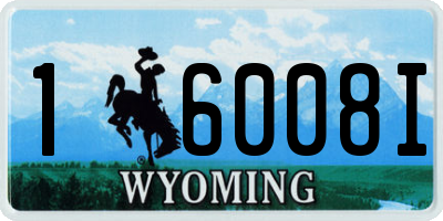 WY license plate 16008I