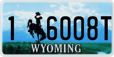 WY license plate 16008T