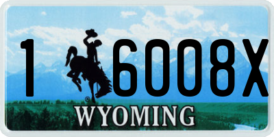 WY license plate 16008X