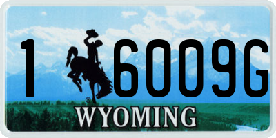 WY license plate 16009G