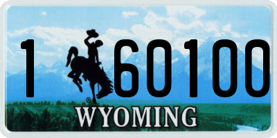 WY license plate 160100