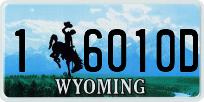 WY license plate 16010D