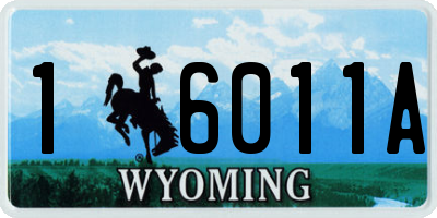 WY license plate 16011A