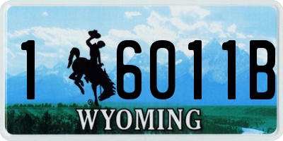 WY license plate 16011B
