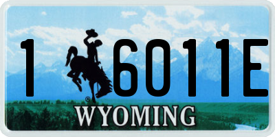 WY license plate 16011E