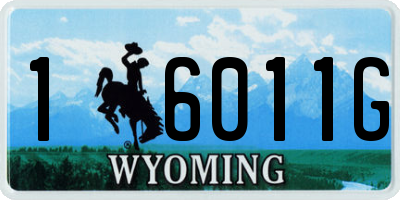 WY license plate 16011G