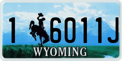 WY license plate 16011J