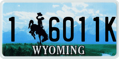WY license plate 16011K