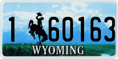 WY license plate 160163