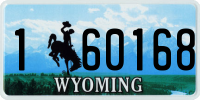 WY license plate 160168